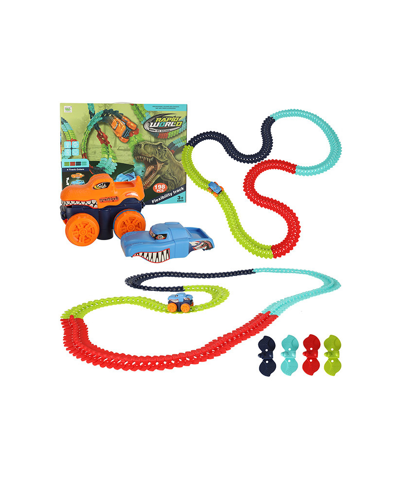 Racing car track with car 198 elements