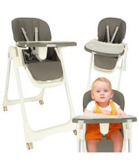 Feeding chair on wheels with stand folding grey