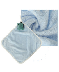 Children's hand towel for kindergarten 30x30cm blue dinosaur