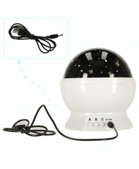 Star projector night light 2-in-1 USB white