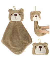 Children's hand towel for kindergarten 42x25cm brown teddy bear