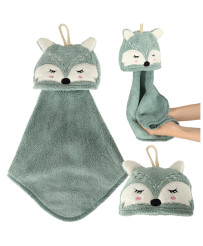 Children's hand towel for kindergarten 42x25cm blue fox