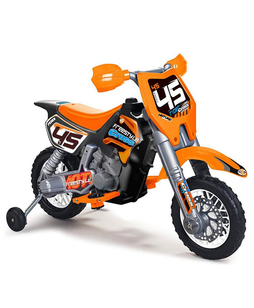 Feber Motocikls Cross Pomarańczowy ar 6V akumulatoru bērniem