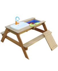 AXI Emīlijas piknika galda ar banku un maisiņu ar baterijām un ūdens / smilšu tvertnēm