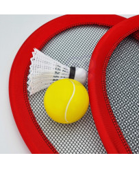 WOOPIE Duże Rakietki do Tenisa Badminton dla Dzieci Zestaw Piłka Lotka