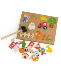 The Nail of Wood Farm Viga Toys The Montessori Cork Board