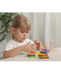 Wooden blocks Viga Toys with a Montessori shape sorter