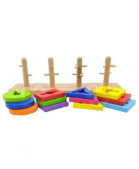 Wooden blocks Viga Toys with a Montessori shape sorter