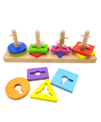 Wooden blocks Viga Toys with a Montessori shape sorter