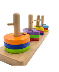 Wooden blocks Viga Toys with a Montessori shape sorter