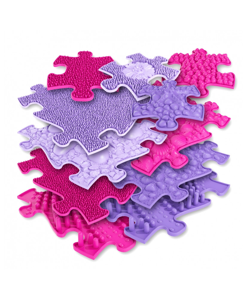 WOOPIE Sensory Mat Orthopedic Puzzle 11 pcs. - Color Pink/Purple