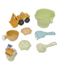 WOOPIE GREEN Sand Bucket Set 7 pcs. BIODEGRADABLE ORGANIC MATERIAL