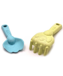 WOOPIE GREEN 2in1 Set for Sand and Bathtub Blue Turtle 8 pcs. BIODEGRADABLE ORGANIC MATERIAL