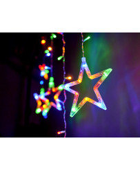 LED curtain lights stars 2.5m 138LED multicolor