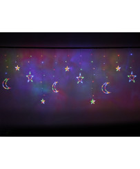 LED moon curtain lights stars 2,5m 138LED multicolor