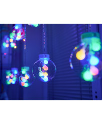 LED curtain lights hanging balls 3m 108LED multicolor