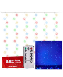LED curtain lights wire 3x3m 300LED multicolor