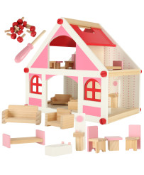 Wooden doll house white and...