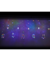 LED lights reindeer curtain 2.5m 138LED multicolor