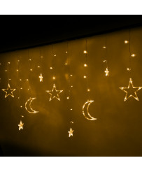 LED moon curtain lights star 2.5m 138 warm without