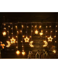 LED moon curtain lights star 2.5m 138 warm without