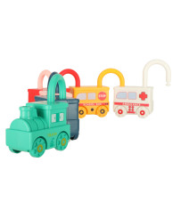 Educational game puzzle car blocks padlocks sensory toy Montessori