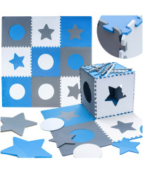 Foam puzzle children's mat 180x180cm 9 pieces gray-blue