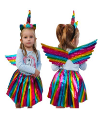 Unicorn costume skirt headband multicolor