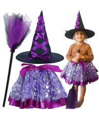 Costume witch witch costume 3 elements purple