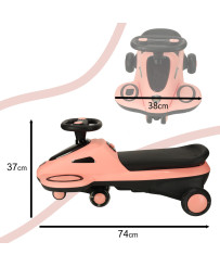 Gravity ride glowing LED wheels with music playing scooter 74cm pink/black max 100kg