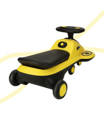 Gravity ride glowing LED wheels with music playing scooter 74cm yellow-black max 100kg