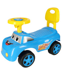 Push car ride smiling car with horn blue