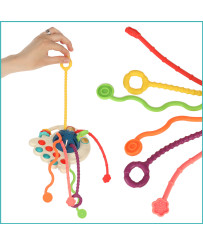 Montessori sensory toy teether blue