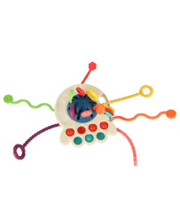 Montessori sensory toy teether blue
