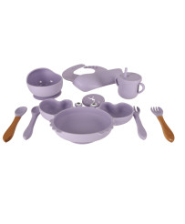Silicone dishes for kids crab set of 9 items purple
