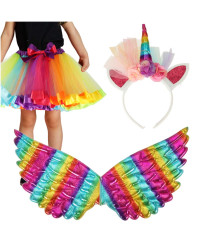 Unicorn costume skirt headband wings