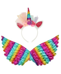 Unicorn costume skirt headband wings