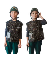 Carnival costume helmet soldier 3-8 years old