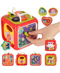 Educational toy interactive sensory manipulative cube block sorter