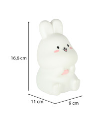 Children's silicone LED night light white with pink bunny