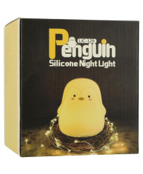Children's silicone LED night light white penguin