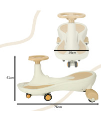 Gravity ride glowing LED wheels with music playing 76cm gold and white max 120kg