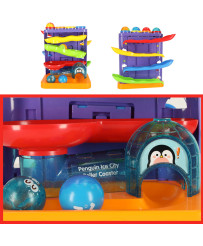 Interactive 3-in-1 ball track ball pounder with hammers penguin + car