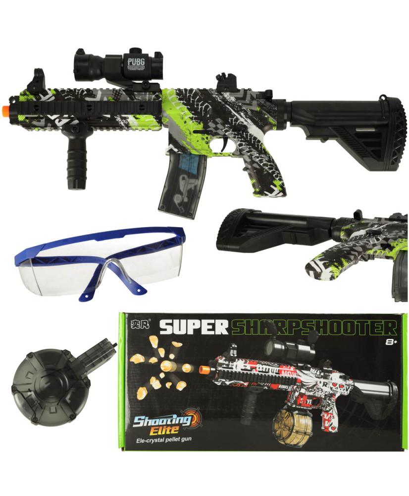 Water gel ball gun rifle set XXL battery powered USB 550pcs. 7-8mm