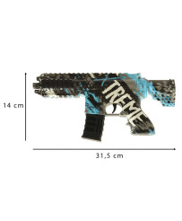 Water rifle blue gel ball gun USB battery power 550pcs. 7-8mm