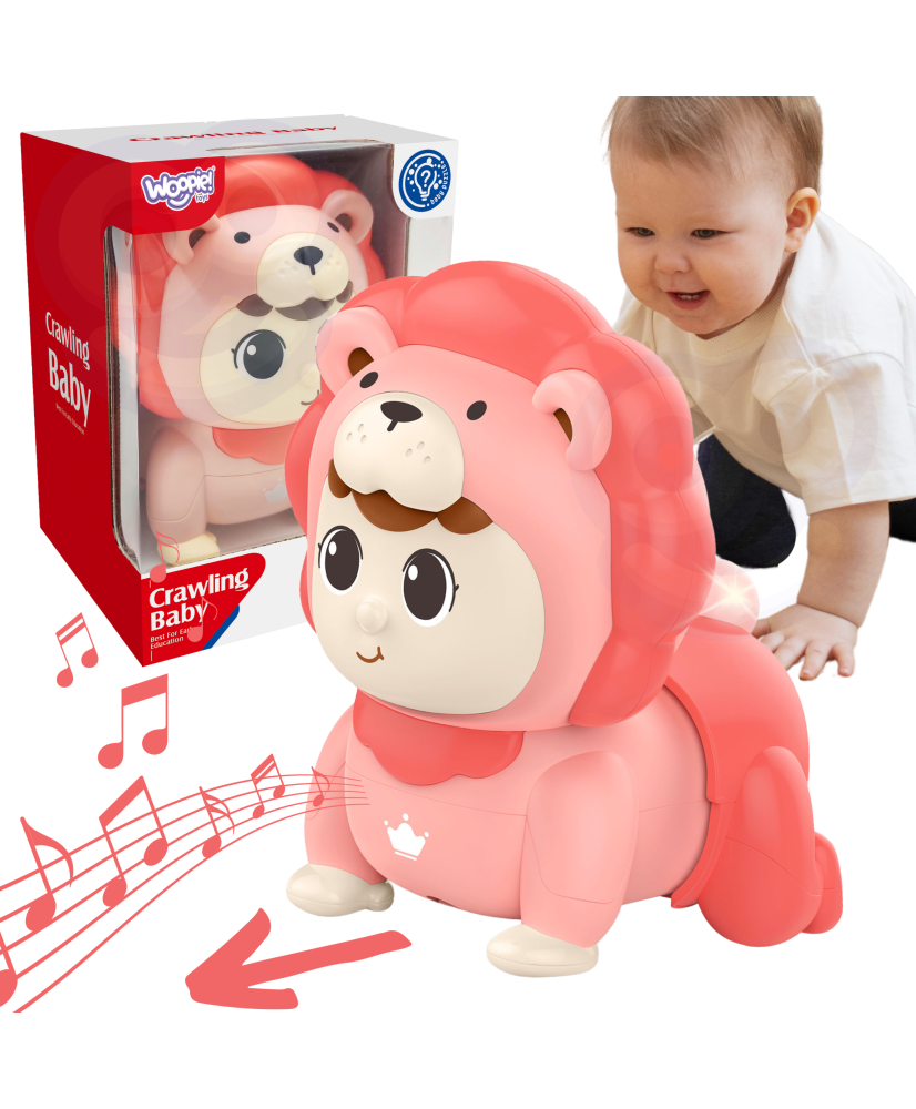 WOOPIE BABY Ползающая детская игрушка с мелодиями, светящаяся интерактивная