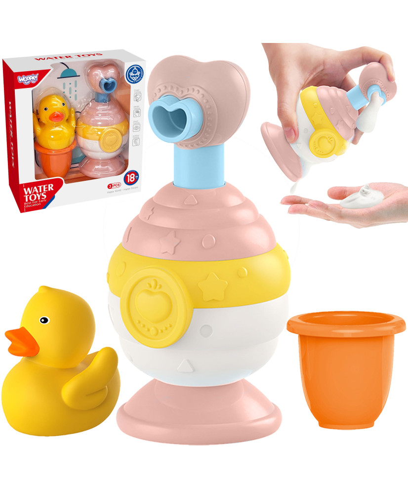 WOOPIE BABY Bath Toys Cup + Duck + Soap Dispenser Set