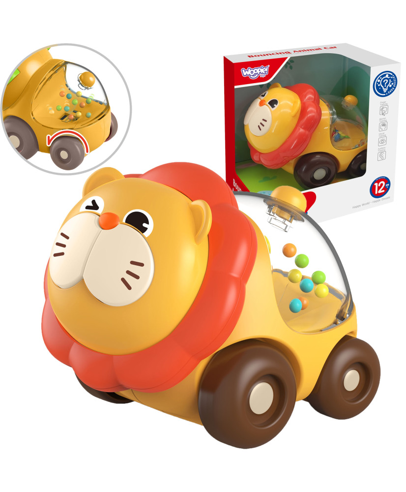 WOOPIE BABY Rattle Rotaļlietu Automašīna Vehicle Lion
