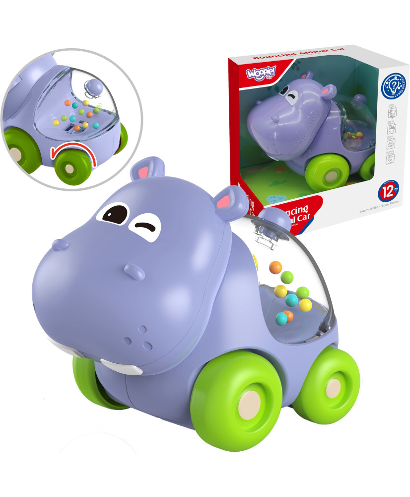 WOOPIE BABY Rattle Rotaļlietu Automašīna Transportlīdzeklis Hippopotamus