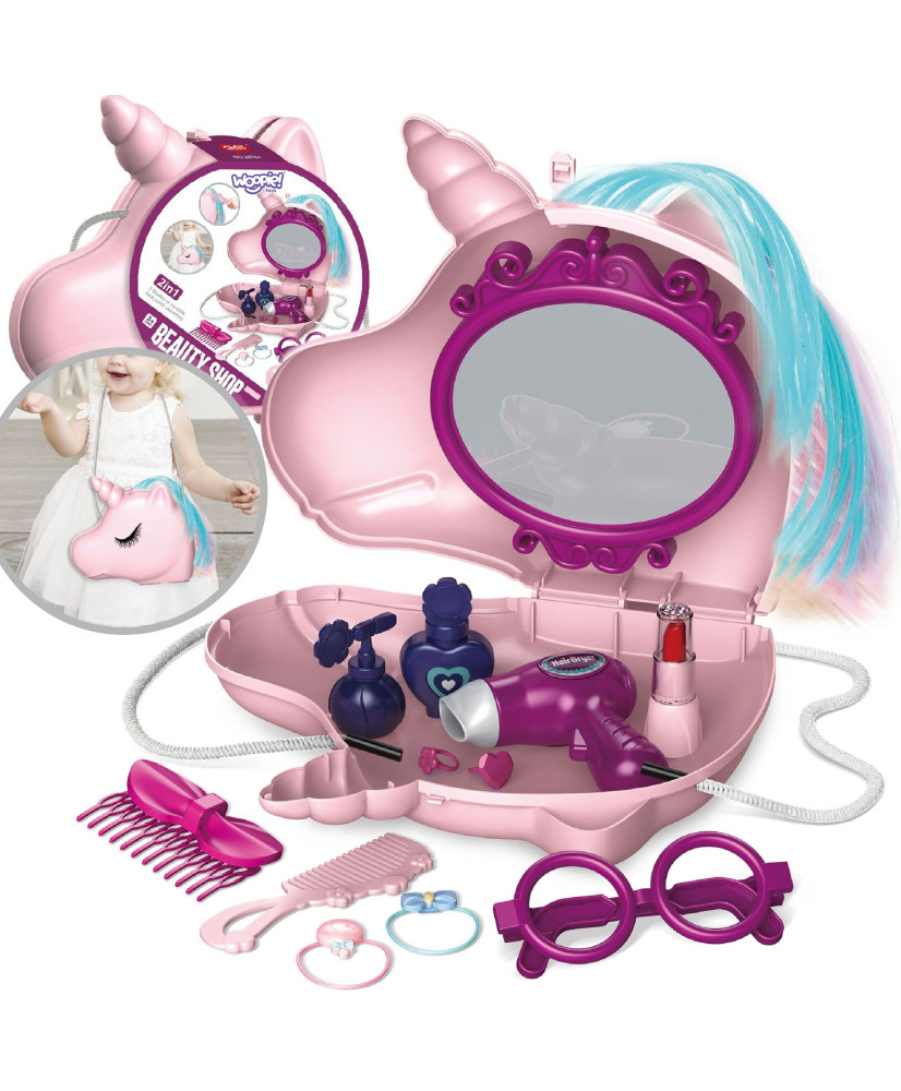 WOOPIE Dressing table for girls 2in1 Beauty Salon in a Unicorn bag